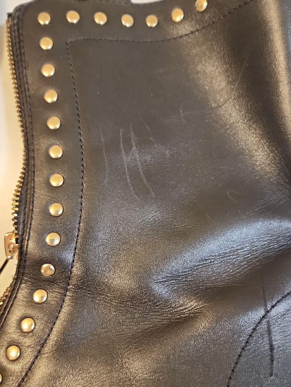 COACH Lara Black Leather Stud Zip Front Booties Sz 9B - Picture 5 of 12